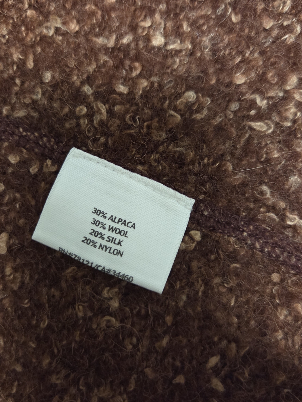 Eileen Fisher Heathered Rust-Brown Open Front Cardigan - Picture 4 of 4